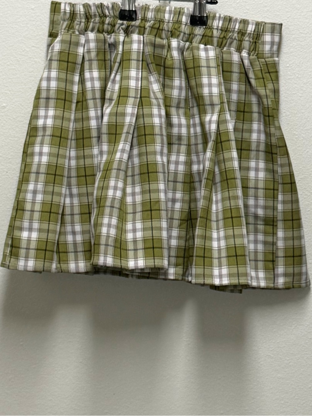 Princess Polly Lona Green Plaid Pleated Mini Skirt S/M